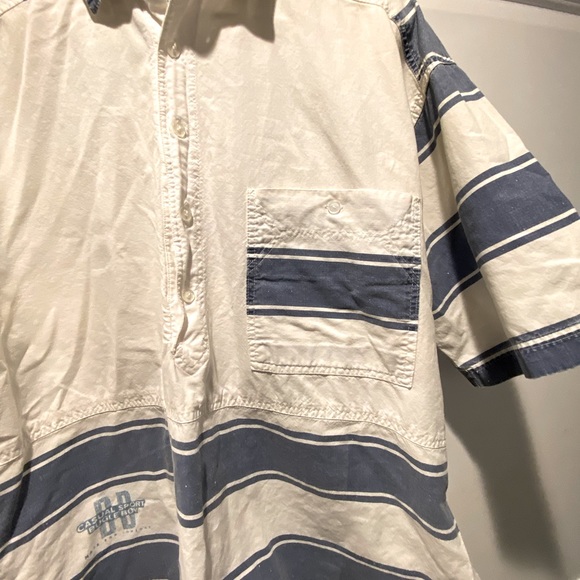 Vintage 90s Striped Bugle Boy Pull Over Button Down Shirt Men’s S RARE - Picture 4 of 6